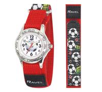 Ravel - orologio da calcio rosso per bambini con cinturino d'azione a chiusura facilitata - Analogico al quarzo - R1507.61