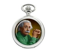 Ravel Orologio Da Tasca Albert Einstein Quarzo Argento Con Catena Cassa Cromata
