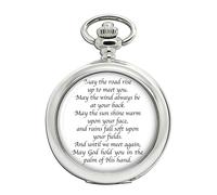 Ravel Orologio Da Tasca Irish Blessing Nero Argento Quarzo Catena 2010-Now