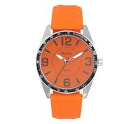 Ravel - Orologio da Uomo con Grandi Cifre Color Argento con Ghiera Nera su Cinturino Sportivo in Silicone - Analogico al Quarzo - RS001.08 - Arancia