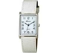 Ravel - Orologio rettangolare tradizionale unisex con quadrante numerico trasparente - color argento/blanco