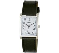 Ravel - Orologio rettangolare tradizionale unisex con quadrante numerico trasparente - color argento/nero