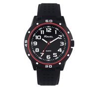 Ravel - Orologio Sportivo da Uomo con Cassa Nera e Lunetta Coordinata su Cinturino Sportivo in Silicone - Analogico al Quarzo - RS004.03 - Nero