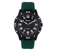 Ravel - Orologio Sportivo da Uomo con Cassa Nera e Lunetta Coordinata su Cinturino Sportivo in Silicone - Analogico al Quarzo - RS004.11 - Verde