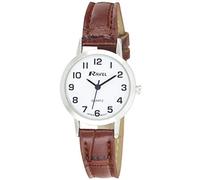 Ravel - Orologio tradizionale da donna con quadrante numerico trasparente - color argento/marrone