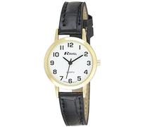 Ravel - Orologio tradizionale unisex con quadrante numerico trasparente - color oro/nero