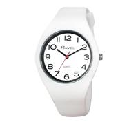 Ravel - Orologio unisex Slim Comfort Fit con cinturino in silicone a contrasto - Quarzo analogico - R1804.44 - Bianco Numerato