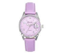 Ravel Plus - Orologio da Donna Rotondo 34 mm con Calendario e Impermeabilità 3 ATM, Vetro Zaffiro e Quadrante Sunray - Analogico Quarzo - RPD006L - Viola/Quadrante Viola