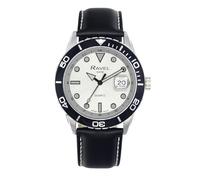 Ravel Plus - Orologio da Uomo 42mm con Calendario e Impermeabilità 5ATM, Lunetta Girevole Unidirezionale e Vetro Zaffiro con Rivestimento Protettivo - RPD012M - Nero/Lunetta Nera/Argentato