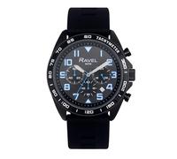 Ravel Plus - Orologio Sportivo da Uomo Cronografo Nero 46 mm con Cinturino in Silicone - 5ATM - Analogico Quarzo - RP.CHR.003M - Nero