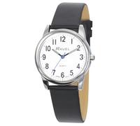 Ravel Plus - Orologio unisex resistente per l'uso quotidiano con cinturino in microfibra - Quarzo analogico giapponese - RP001L - Nero/Colore Argento/Quadrante Bianco