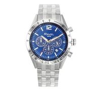 Ravel Pro - Orologio Cronografo Rotondo in Acciaio Inossidabile con Data - 10ATM - Quarzo Analogico Giapponese - RPR-005MB - Bracciale in Acciaio Inossidabile/Quadrante Blu