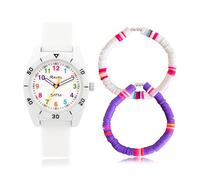 Ravel - Set Orologio Surfer 5ATM e Bracciale Elasticizzato per Bambini - Quarzo Analogico - R2244 - Bianco/Viola