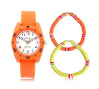 Ravel - Set Orologio Surfer 5ATM e Bracciale Elasticizzato per Bambini - Quarzo Analogico - R2246 - Arancia/Vert