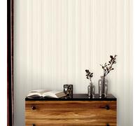 Ravella Righe Carta da Parati 544145 Crema Lusso Vinile Brillantini Metallico