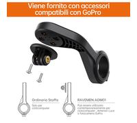 RAVEMEN AOM01 Staffa supporto manubrio bici per Garmin /COOSPO/GoPro/ FR300/160