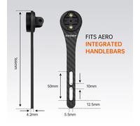 RAVEMEN AOM03 Out Staffa per bicicletta per montaggio su bici anteriore per computer da ciclismo Garmin/COOSPO Manubrio integrato Foraero in fibra di carbonio