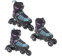 RAVEN 3in1 Inline Skates Pattini in linea Triskates Pattini a rotelle per bambini, adulti, ragazze e donne regolabili (Cande, 31-35 (20,5cm-23cm))