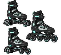 RAVEN 3in1 Inline Skates Pattini in linea Triskates Pattini a rotelle per bambini e adulti regolabili (Spirit Black/Mint, 37-40 (23,5-26cm))