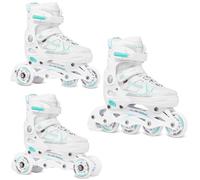RAVEN 3in1 Inline Skates Pattini in linea Triskates Pattini a rotelle per bambini e adulti regolabili (Spirit White/Mint, 37-40 (23,5-26cm))