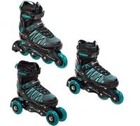 RAVEN 3in1 Inline Skates Pattini in linea Triskates Pattini a rotelle per bambini e adulti regolabili (Vella Black/Mint, 37-40 (23,5-26cm))