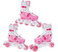 RAVEN 3in1 Inline Skates Pattini in linea Triskates Pattini a rotelle per bambini, ragazze e ragazzi regolabili (Balloon Pink, 29-32 (18cm-20cm))