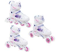 Raven Pattini a rotelle regolabili 3in1 Meia Bianco/Blu/Rosa | Raven 28/32