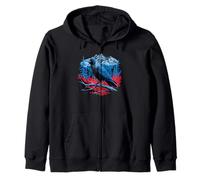 Raven Bird Mountain Forest Wilderness Nature Gothic Art Felpa con Cappuccio