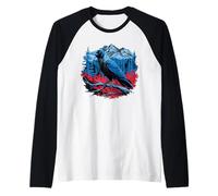 Raven Bird Mountain Forest Wilderness Nature Gothic Art Maglia con Maniche Raglan