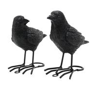 Raven Bird Sculpture - Dark Resin Model, Spaventoso accento da giardino, figura decorativa - du | Creatura intrinseca fatta a mano - Estetica, atmosfera domestica - per cortile, terrazza, Halloween