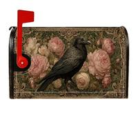 Raven - Coperture magnetiche per cassetta postale, stile gotico vintage, peonie floreali autunnali, copertura decorativa per cassetta postale per giardino, patio, 53 x 64 cm