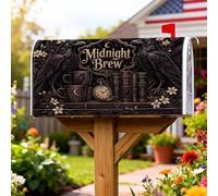 Raven - Coperture magnetiche per cassetta postale, stile gotico vintage, per tazze da tè e libri, Halloween, colore nero, decorazione per esterni, 45,7 x 53,3 cm