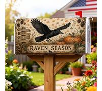 Raven - Coperture magnetiche per cassette postali, autunnali, rustiche, zucca, mais, labirinto autunnale, per decorazioni per casa e giardino, 45,7 x 53,3 cm