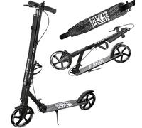 Raven - Monopattino per bambini, adulti - Scooter - Monopattino freestyle - Pieghevole, regolabile, tracolla per il trasporto, campanello - Straight PRO con Freno a Mano, ruote da 200 mm