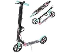 Raven - Monopattino per bambini, adulti - Scooter - Monopattino - Pieghevole, regolabile, tracolla per il trasporto, campanello - Estelle con Freno a Mano, ruote da 200 mm