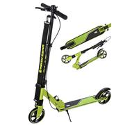 Raven - Monopattino per bambini e adulti - Scooter - Monopattino - Pieghevole, cuscinetti ABEC-9, manubrio regolabile in 4 posizioni - Epic Lime con Freno a Mano, 145 mm