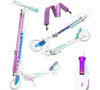Raven - Monopattino per bambini e adulti - Scooter - Monopattino - Pieghevole, cuscinetti ABEC-9, manubrio regolabile in 4 posizioni - Celia con Freno a Mano, 145 mm