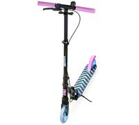 Raven - Monopattino per bambini e adulti - Scooter - Monopattino - Pieghevole, cuscinetti ABEC-9, manubrio regolabile in 4 posizioni - Pastelle Black/Pink con Freno a Mano, 145 mm