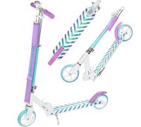 Raven - Monopattino per bambini e adulti - Scooter - Monopattino freestyle - Pieghevole, cuscinetti ABEC-9, manubrio regolabile in 4 posizioni - Pastelle White/Mint senza Freno a Mano, 145 mm