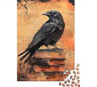Raven on Books Jigsaw Puzzle Impossibili 1000 Pezzi Decorazione Per La Casa. Rilassamento E Intelligence Per Adulti E Ragazzi Da 14 Anni 52x38cm/1000pcs