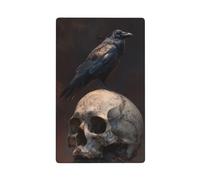 Raven On Old Skull Dark Fantasy Single Toggle Blank Wall Plate Copertura interruttore della luce decorativo 1 banda per cucina camera bagno Dimensioni 11,4 x 7 cm