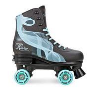 Raven - Pattini a rotelle per bambini, ragazze, adulti, bambini - Pattini a rot elle - In linea - Freno in PVC resistente - Ruote in gomma - Serena Black/Mint, taglia 31-34 (20-21,5cm)