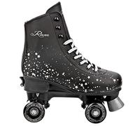 Raven - Pattini a rotelle per bambini, ragazze, adulti, bambini - Pattini a rot elle - In linea - Freno in PVC resistente - Ruote in gomma - Noa Black, taglia 31-34 (20-21,5cm)