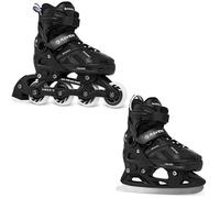 Raven - Pattini a rotelle per bambini, ragazze, adulti, bambini - Pattini a rotelle 2 in 1 con pattini da ghiaccio - Regolabili - Pulse Noir, 40-43 (25,5-28cm)