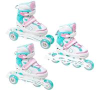 Raven - Pattini a rotelle per bambini, ragazze, adulti, bambini - Pattini a rotelle 3 in 1 con pattini quad, per principianti - Regolabili - Lia Mint, 30-33 (18,5-20,5cm)
