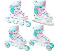 RAVEN 4in1 Inline Skates Pattini in linea Triskates Pattini a rotelle/da ghiaccio per bambini ragazze regolabili (Lia Mint, 30-33 (18,5cm-20,5cm))