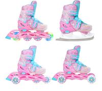 Raven - Pattini a rotelle per bambini, ragazze, ragazzi, adulti, bambini - Pattini a rotelle, 4 in 1 con pattini da ghiaccio, quad, per principianti - Regolabili - Caramell, 26-29 (16,5-18,5cm)