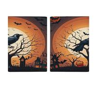 Raven - Porta passaporto per Halloween, ultra sottile, in pelle PU, organizer per documenti da viaggio, compatto, di alta qualità, per donne e uomini
