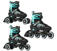 RAVEN Profession 3in1 Inline Skates Pattini in linea Triskates Pattini a rotelle per bambini e adulti regolabili (Black/Mint, 35-39 (23cm-25,5cm))