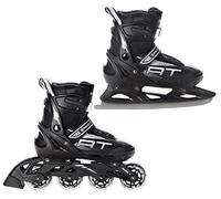 RAVEN Profession Pattini in linea Inline Skates per bambini e adulti OPZIONALE 2in1 con Pattini da ghiaccio regolabili (Black con pattini di figura, 35-39 (23cm-25,5cm))